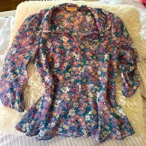 ModCloth Purple Floral Blouse